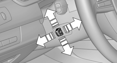 The steering wheel can be adjusted in four directions.