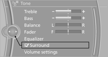 When surround is activated, multi-channel playback