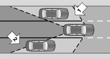 Two radar sensors below the rear bumper monitor