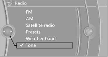 3. Select the desired tone settings.