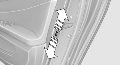 Push the locking lever on the rear doors down.