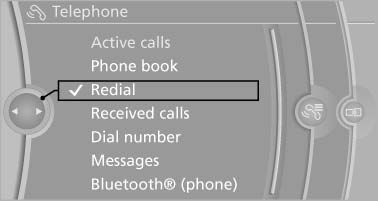 Dialing the number via the iDrive