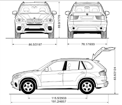  Dimensiones - Datos técnicos - Referencia - Manual del Propietario BMW X5 - BMW X5 |  BMWManuals.org