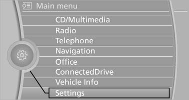 Turn the controller until "Settings" is highlighted,