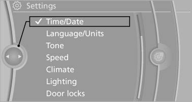 Turn the controller until "Time/Date" is highlighted,
