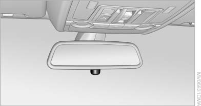 Indicator lamp on the interior rearview