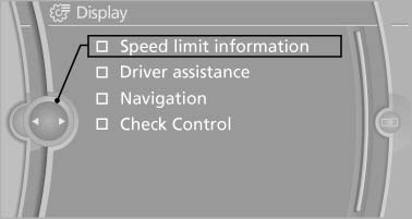 Selecting displays in the Head-up