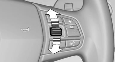 Press a button on the right side of the steering