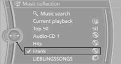 Depending on the album, the tracks or the subdirectories of the album are displayed.