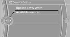Updating BMW AssistManually updating BMW TeleServices, BMW Assist, and BMW Online.