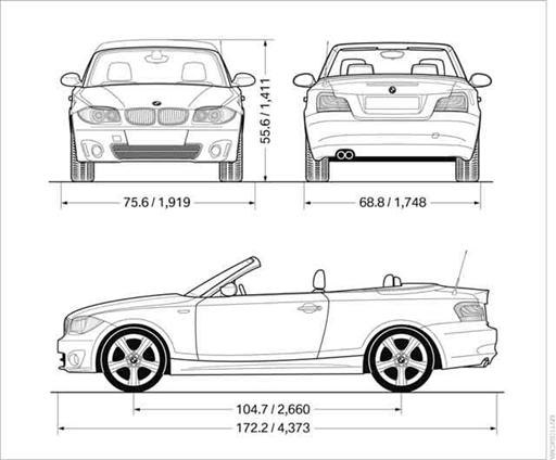 All dimensions given in inches/mm. Smallest turning circle dia.: 35.1 ft/10.7