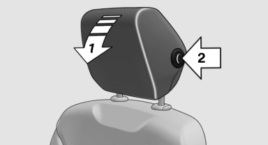▷ Forward: pull the top edge of the head restraint