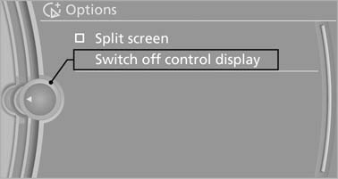 Switch off control display