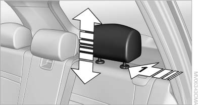 BMW X5: rear seats and 3rd row seats Adjusting the height