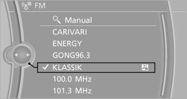 All saved stations are stored for the remote control