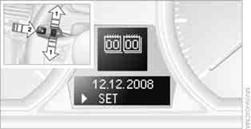 1. Push button 1in the turn signal/high beam lever up or down repeatedly