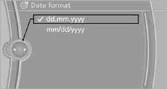 4. Select the desired format. The date format is stored.