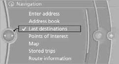 3.  Select the destination.